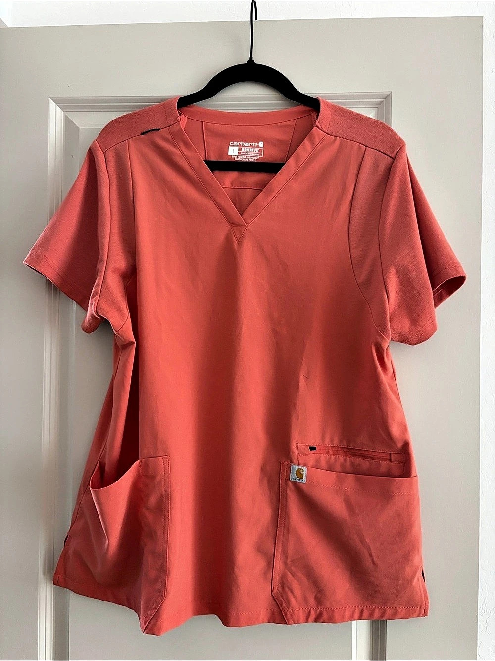 Carhartt Force Modern Fit Scrub Set Coral Size Large